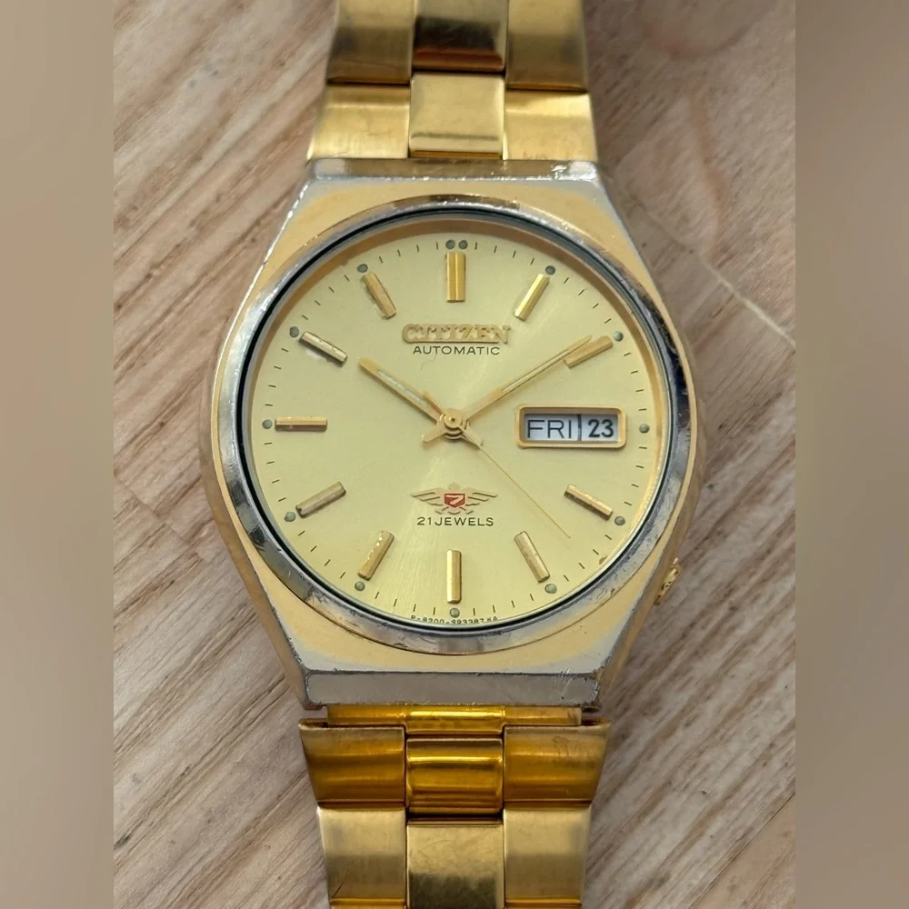Citizen Eagle 7 Automatic 21 Jewels Rare Vintage Men’s Watch Gold Dial Bracelet